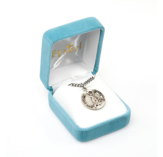 Saint Michael Sterling Silver Badge Medal