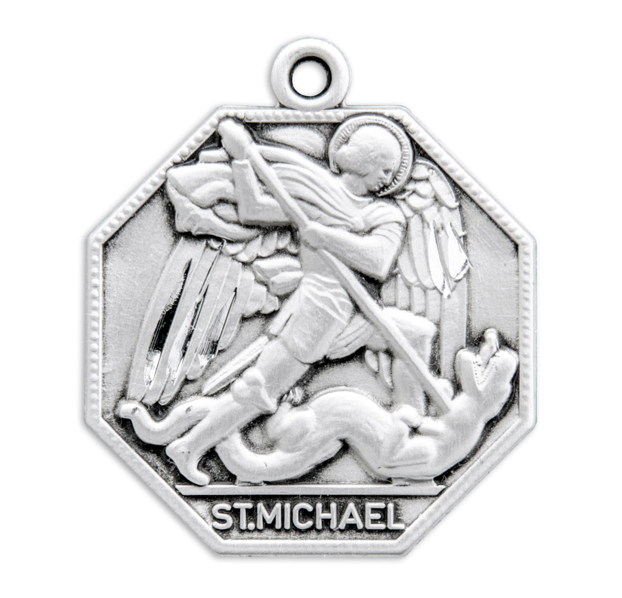 Saint Michael Octagon Sterling Silver Medal