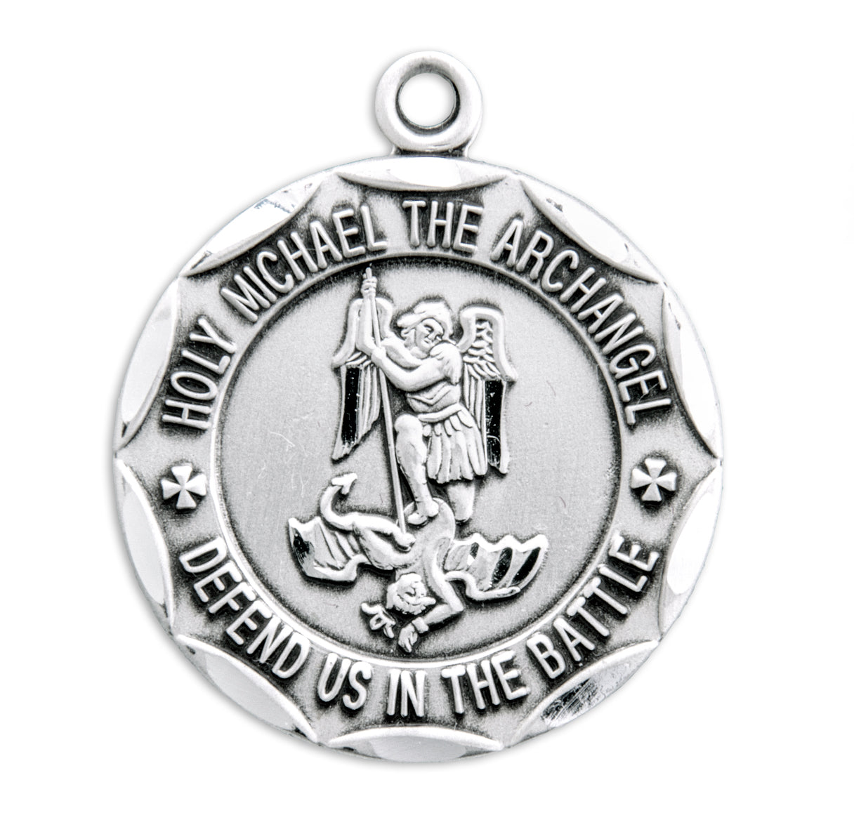 Saint Michael Round Sterling Silver Military Medal