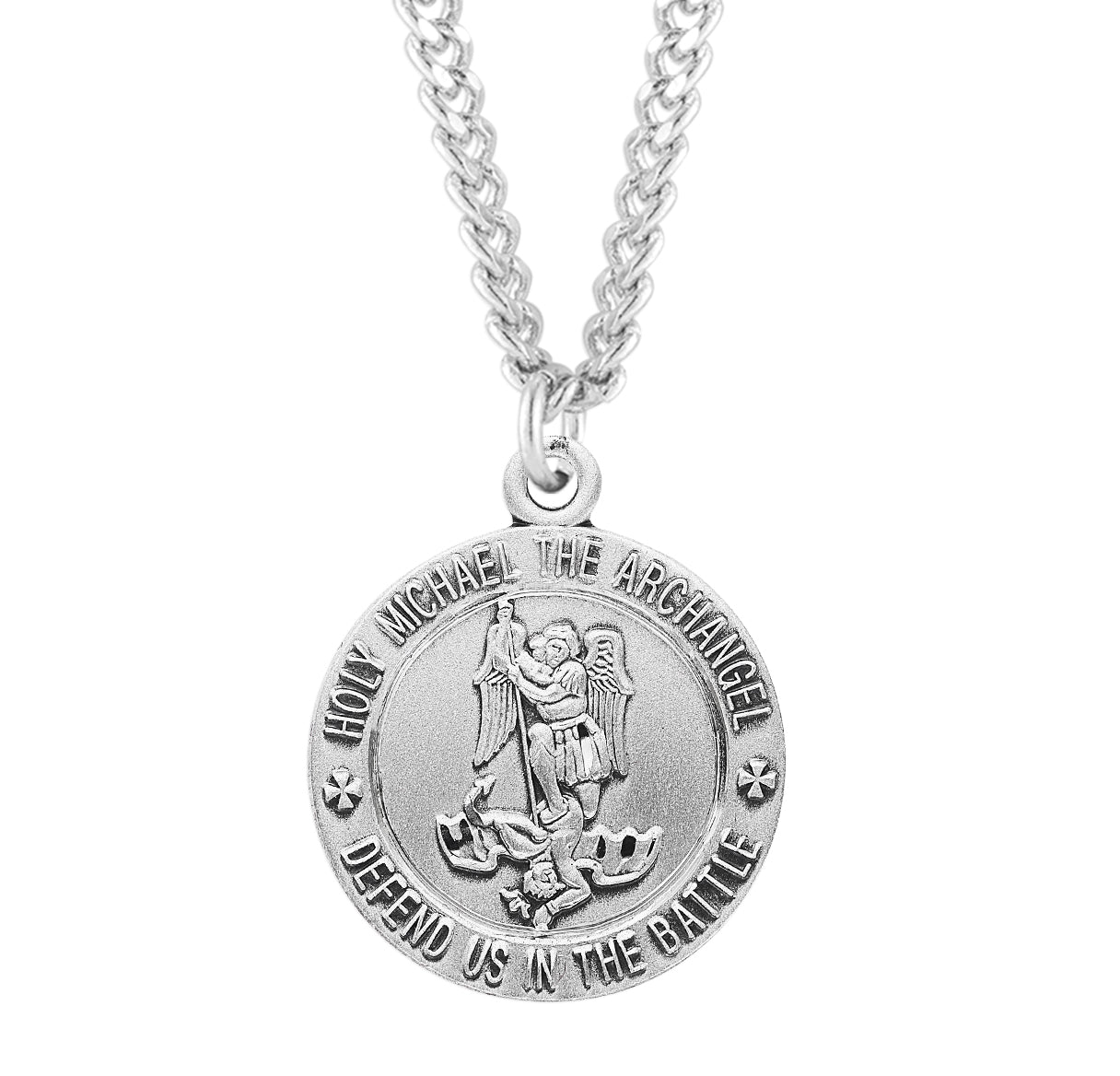 Saint Michael Round Sterling Silver Medal