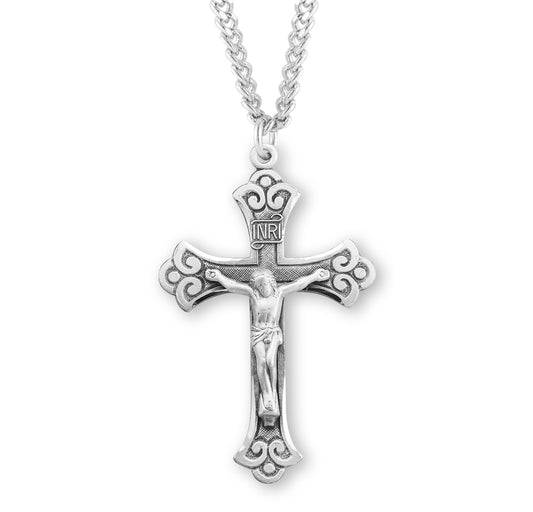 Fine Flared Sterling Silver Crucifix