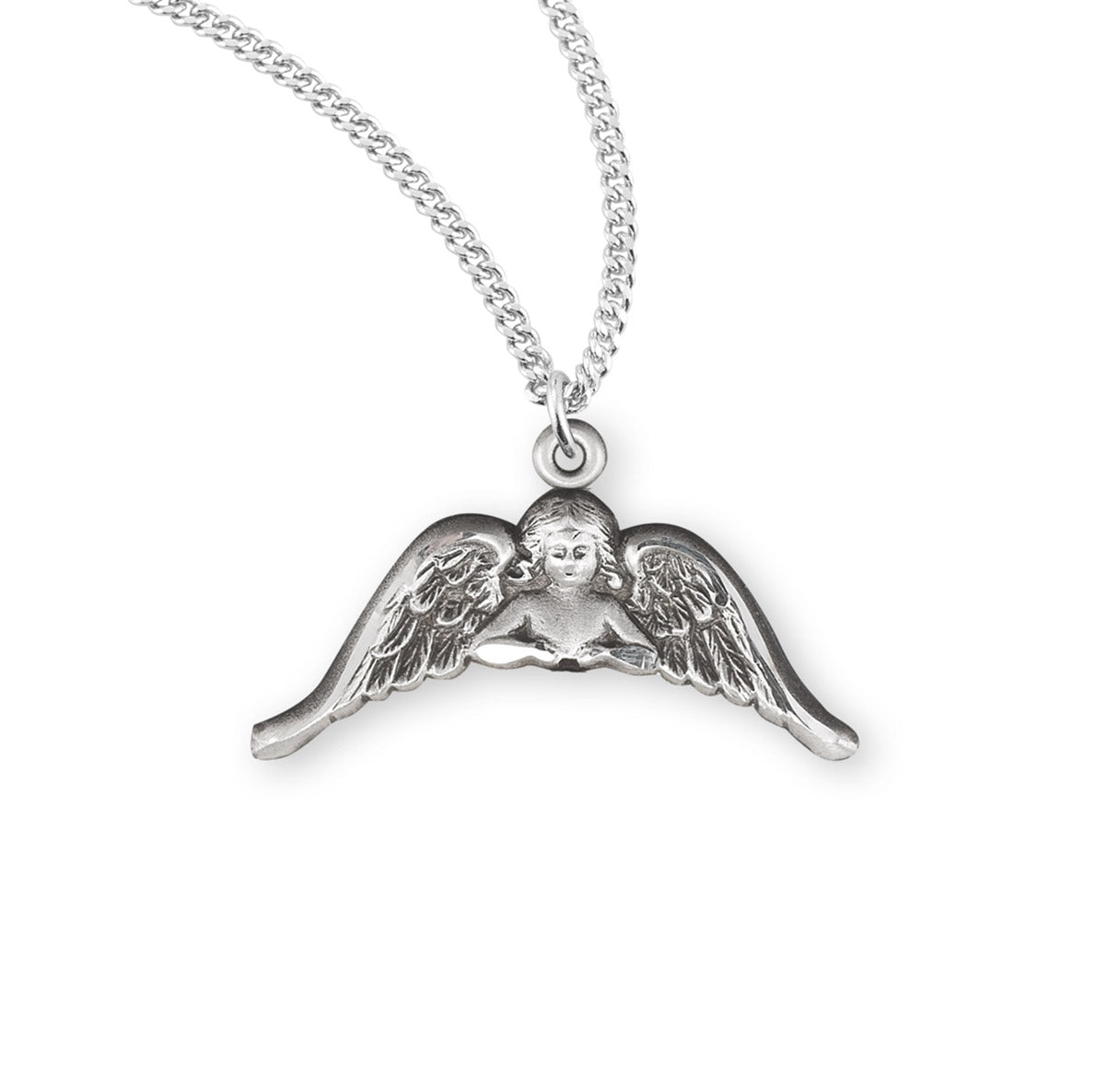 Sterling Silver Angel with Wings Medal