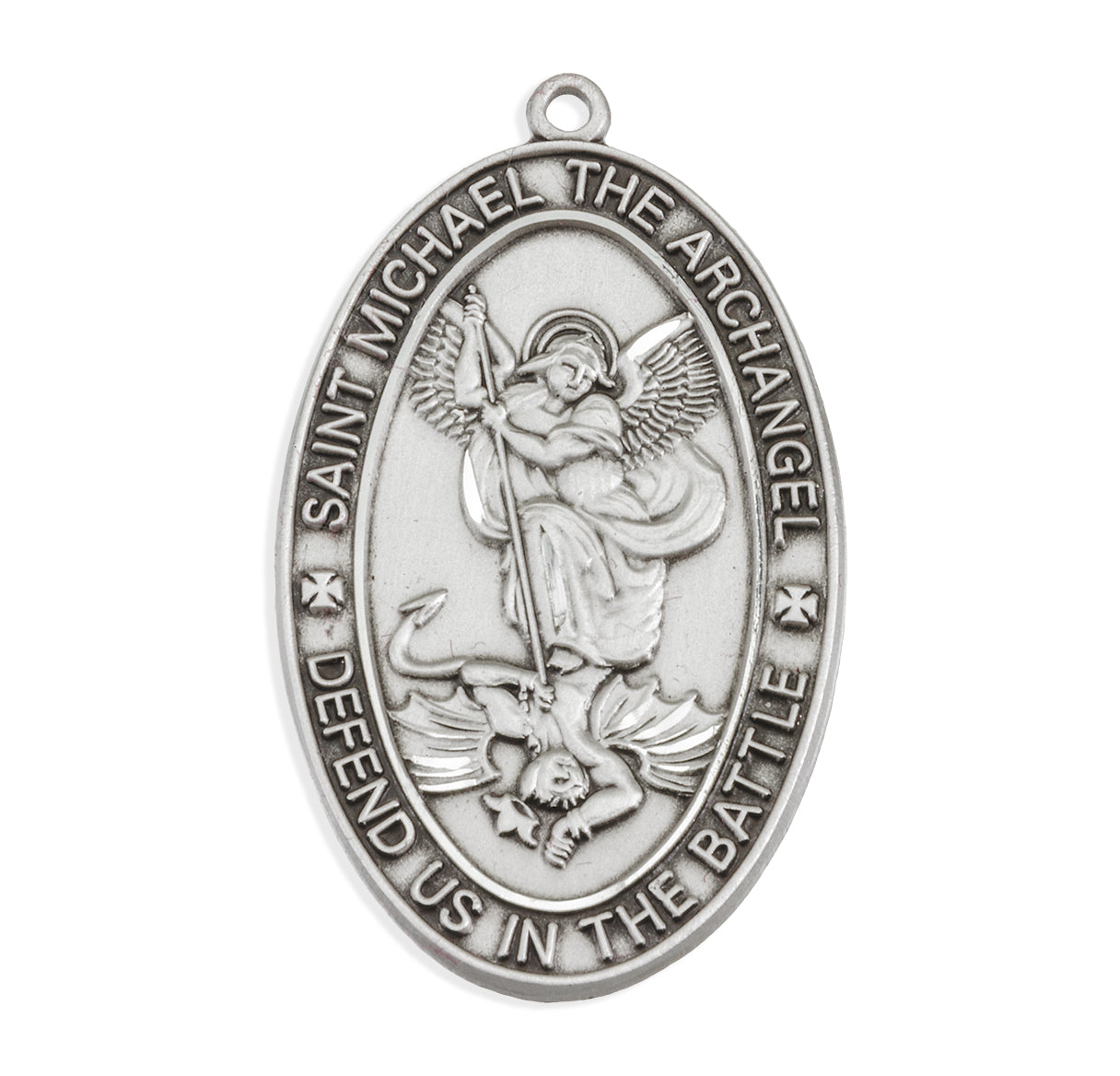 Saint Michael Oval Sterling Silver Medal