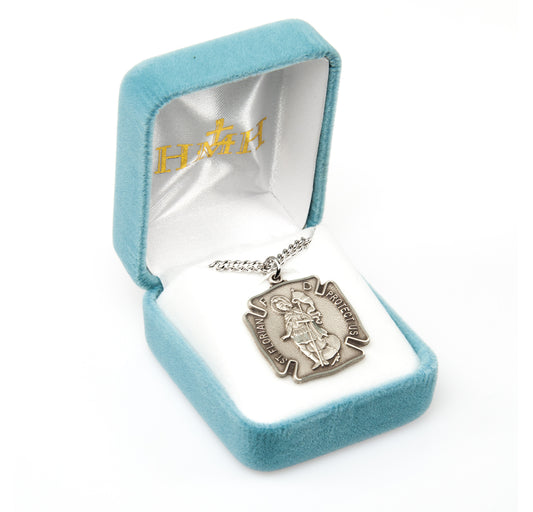 Saint Michael Sterling Silver Badge Medal