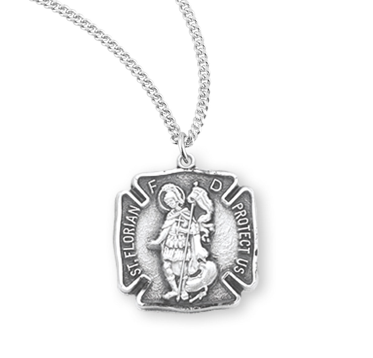 Saint Florian Sterling Silver Firefighters Medal