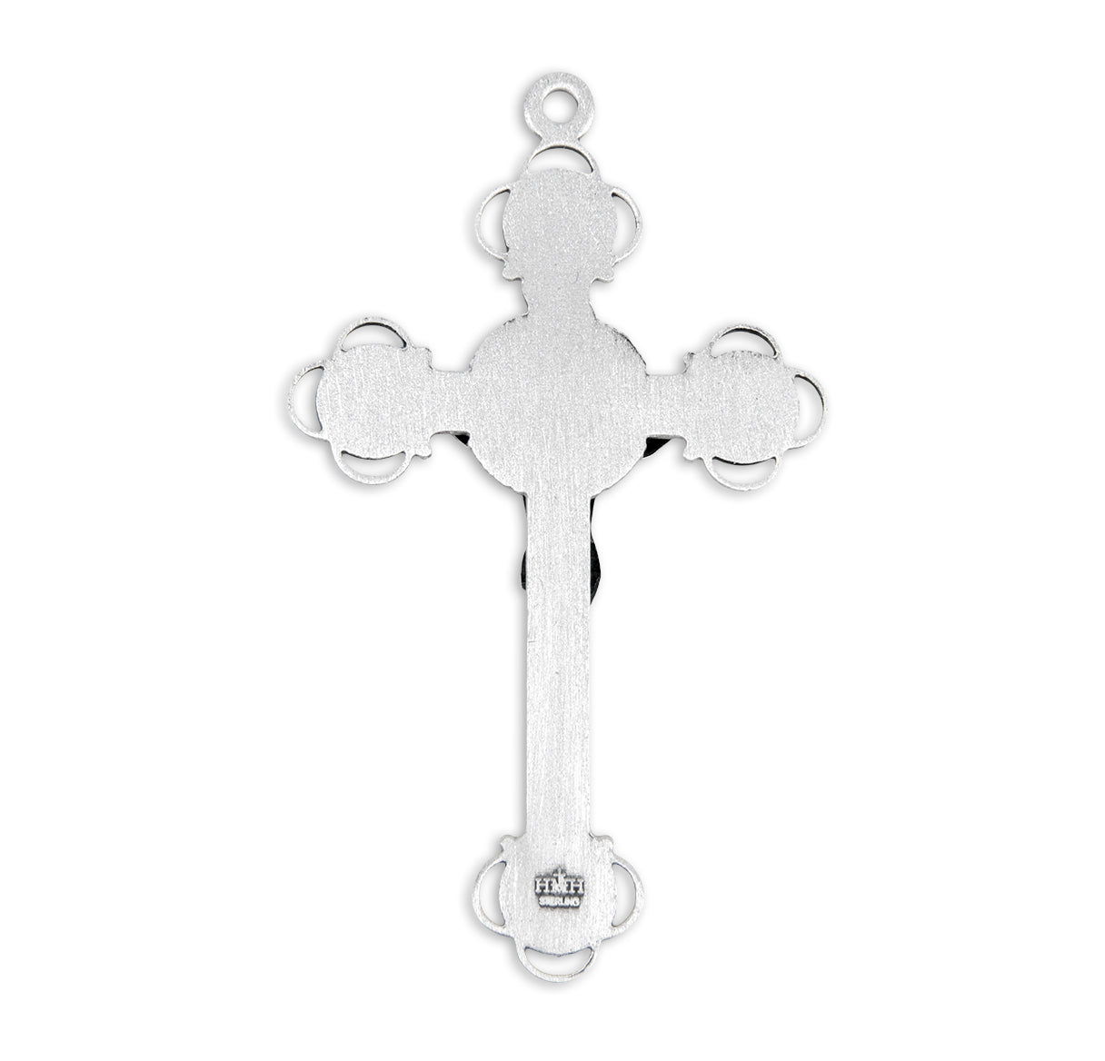 Rosebud Design Sterling Silver Crucifix