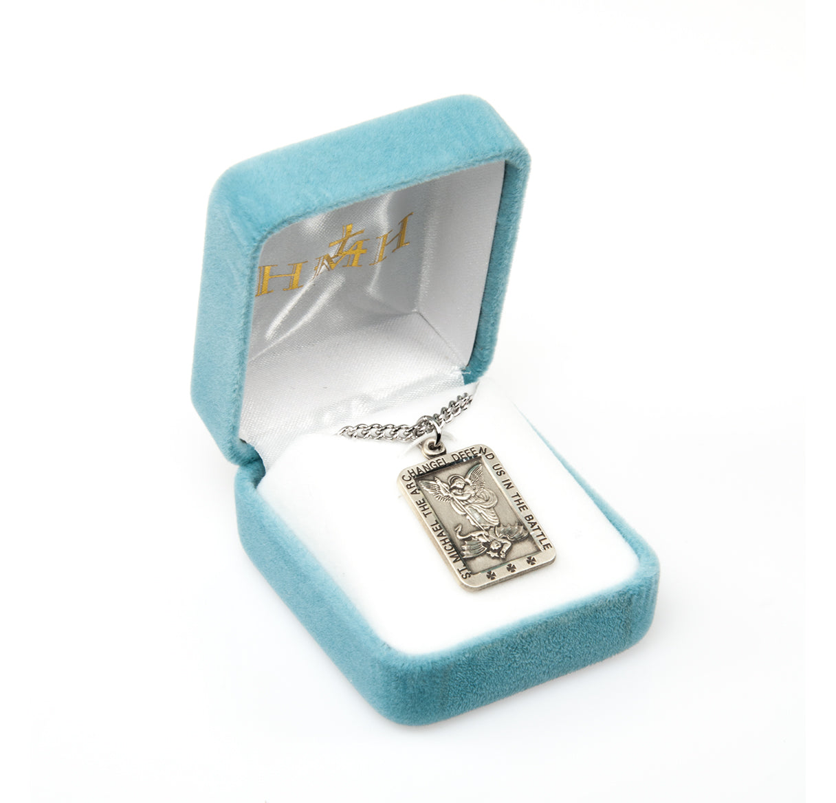 Saint Michael Rectangle Sterling Silver Medal