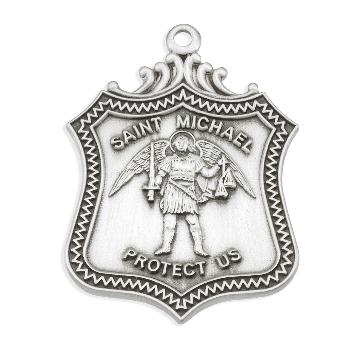 Saint Michael Sterling Silver Shield Medal