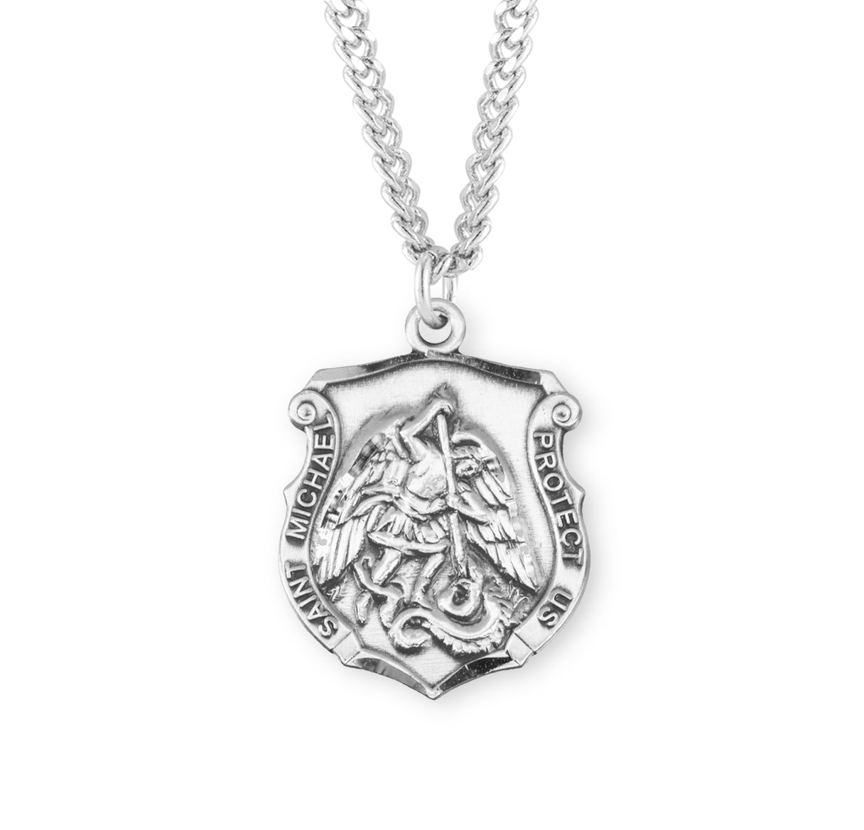 Saint Michael Sterling Silver Badge Medal