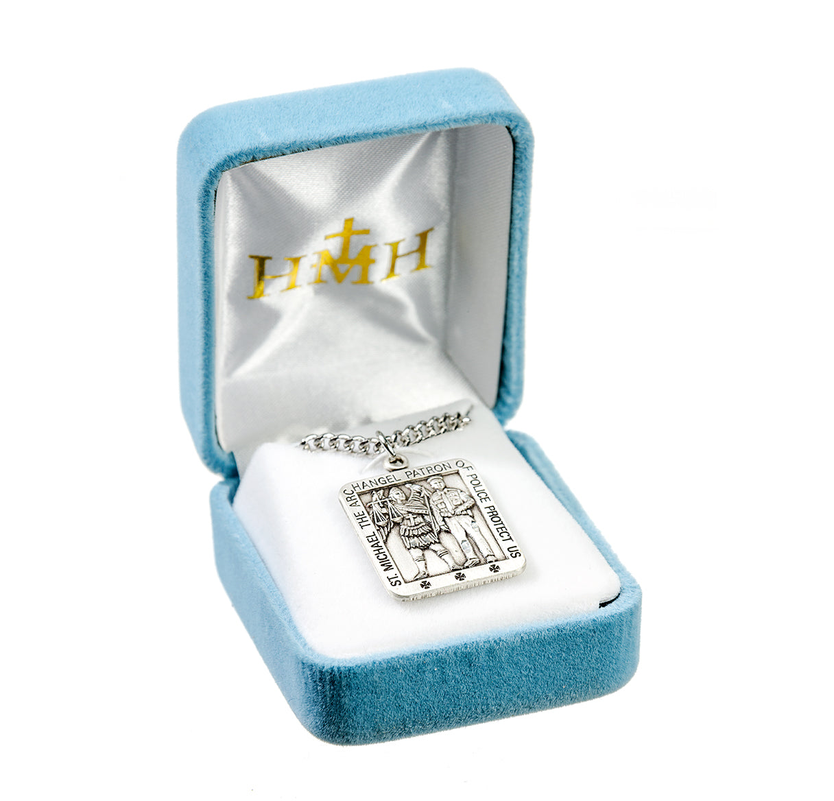 Saint Michael Square Sterling Silver Medal