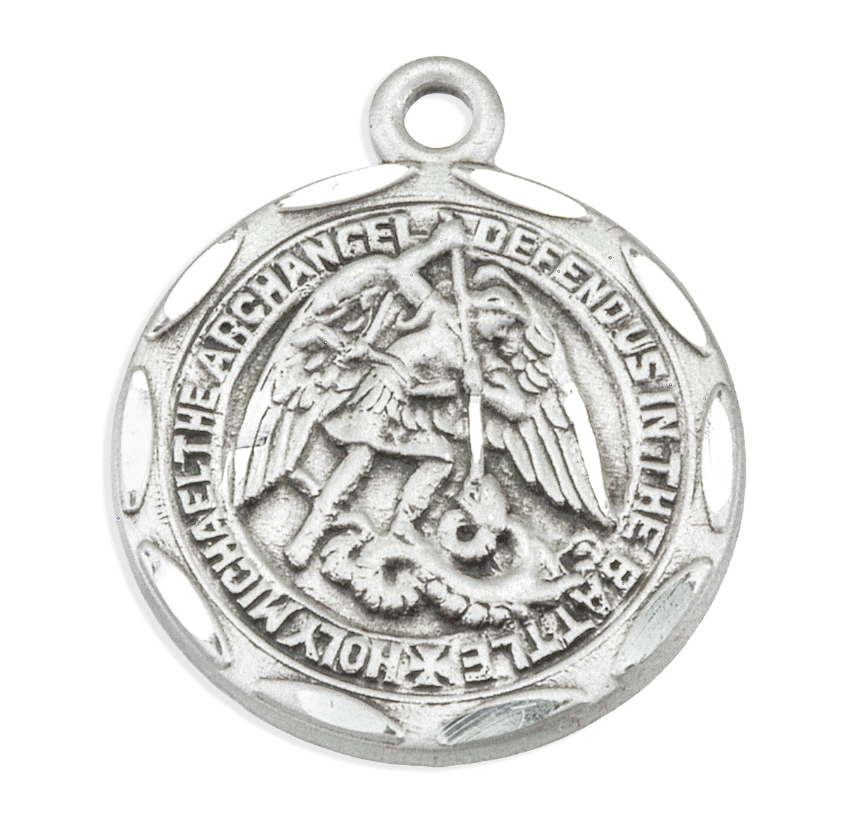 Saint Michael Round Sterling Silver Medal