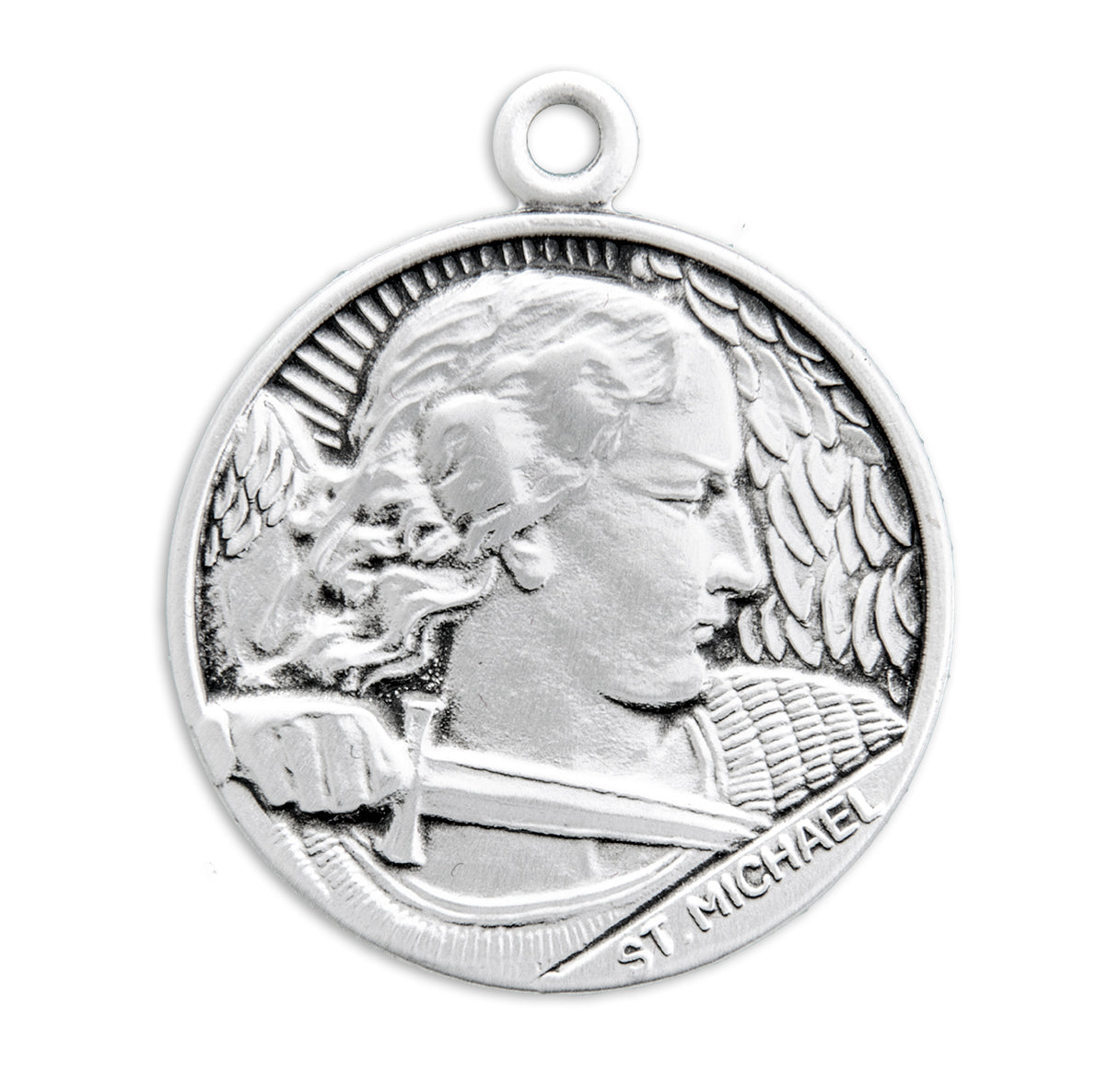 Saint Michael Round Sterling Silver Medal