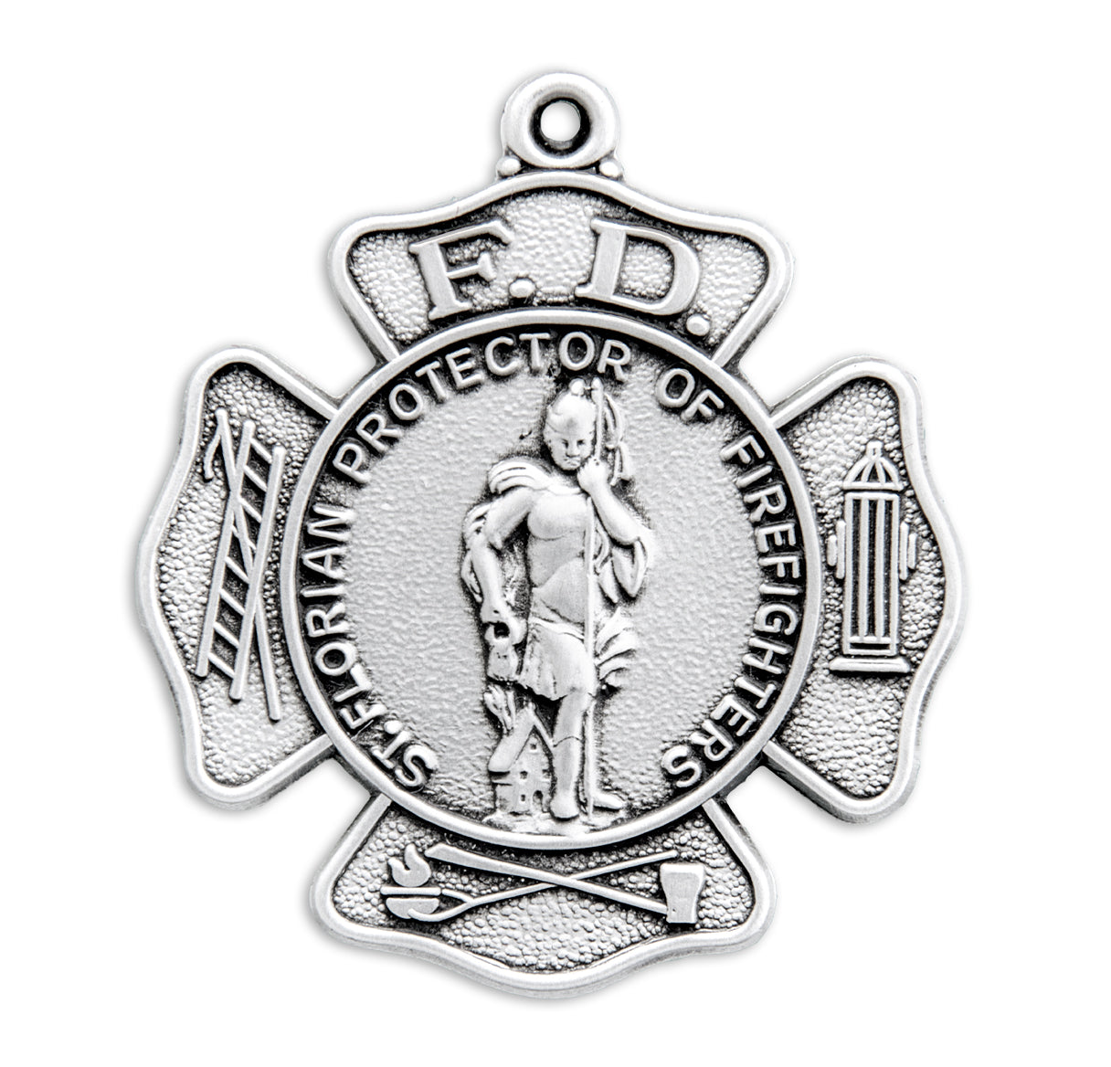 Saint Florian Sterling Silver Firefighters Medal