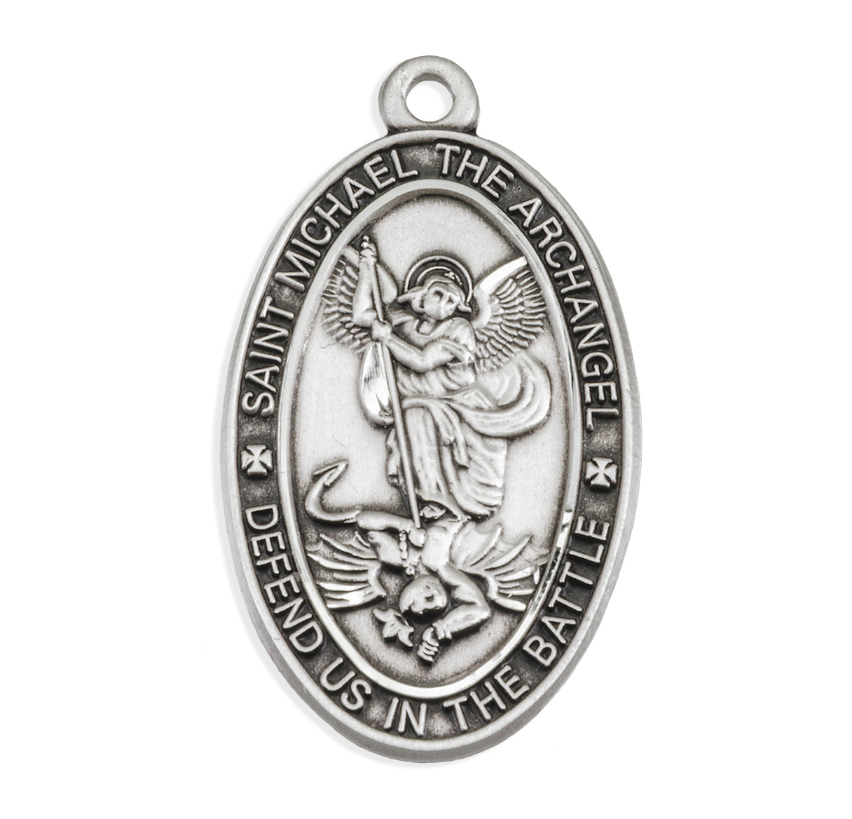 Saint Michael Oval Sterling Silver Medal