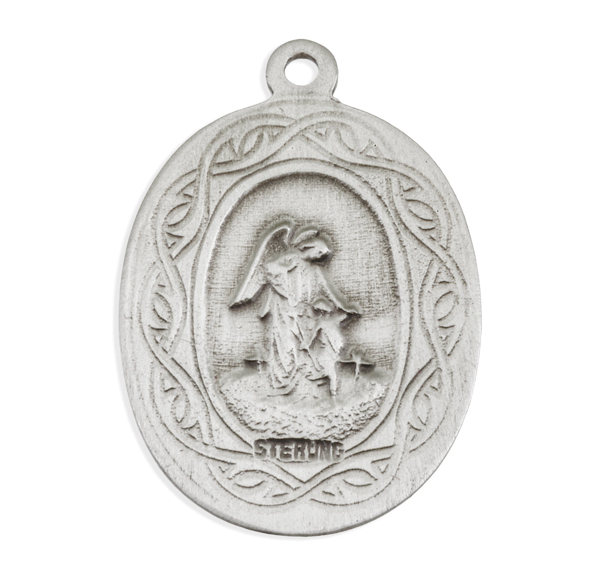 Saint Michael Oval Sterling Silver "Crown of Thorns" Medal