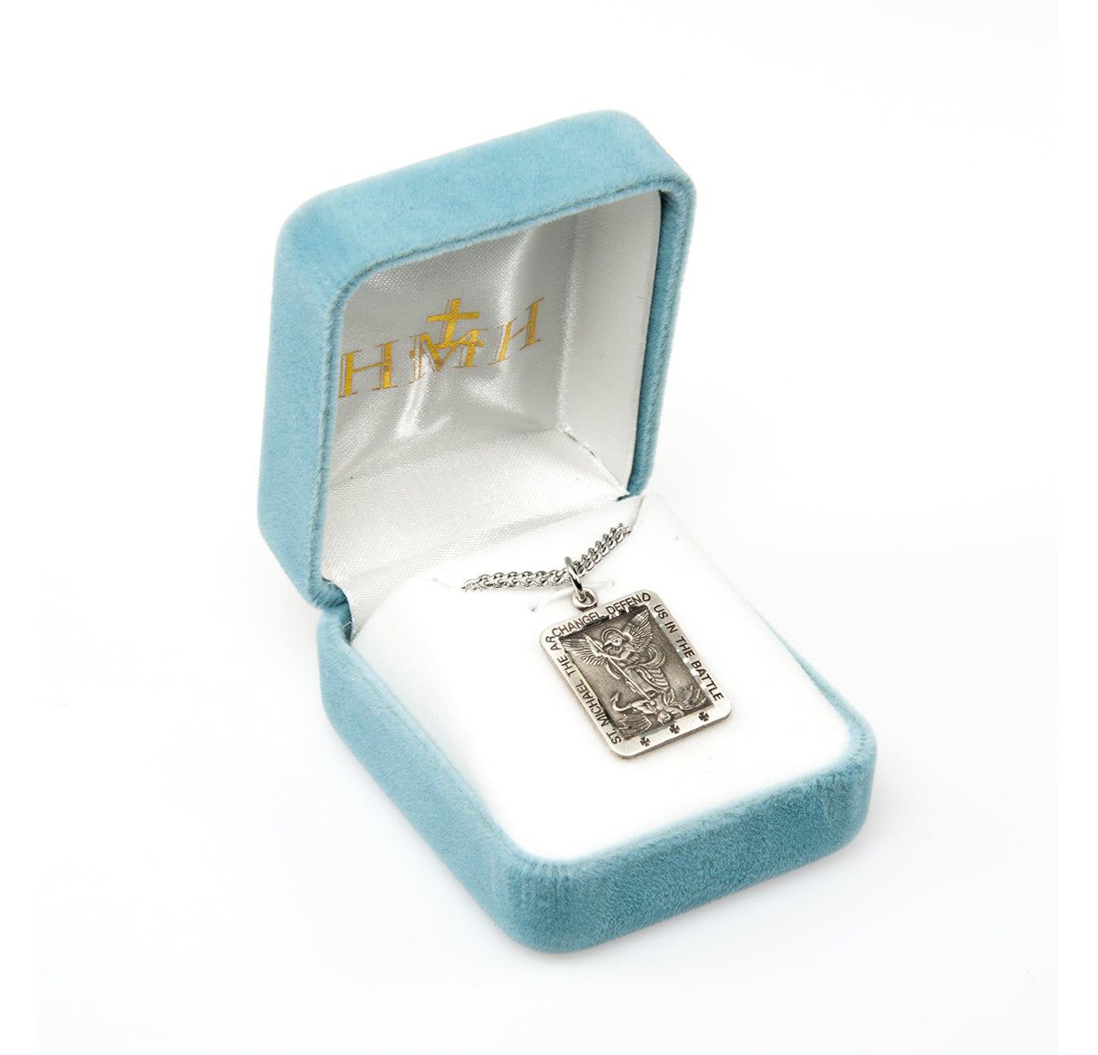 Saint Michael Square Sterling Silver Medal