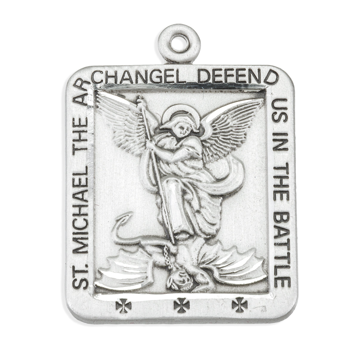 Saint Michael Square Sterling Silver Medal