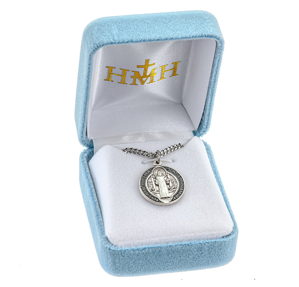 Sterling Silver St. Benedict Pendant with Black and Red Epoxy