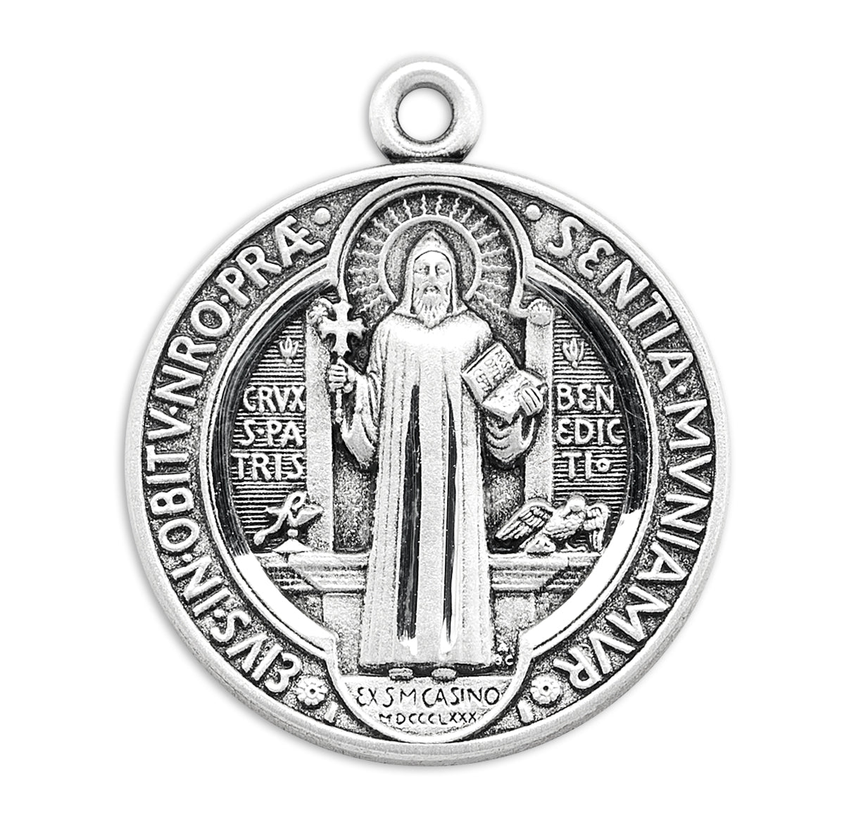 Saint Benedict Round Sterling Silver Medal