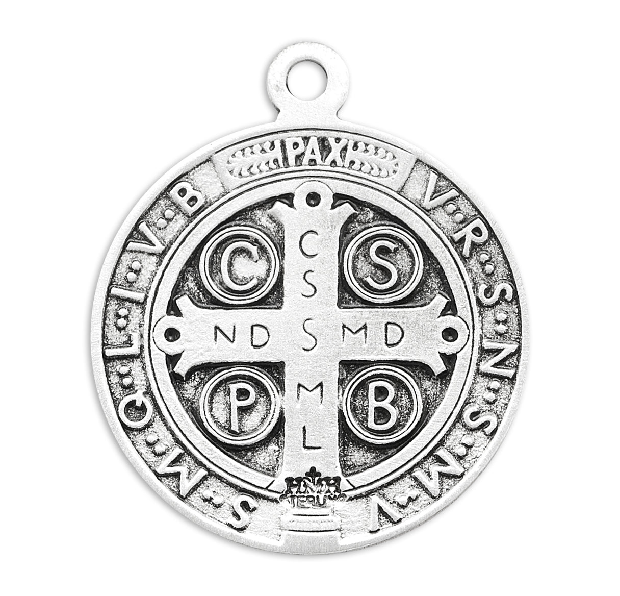 Saint Benedict Round Sterling Silver Medal