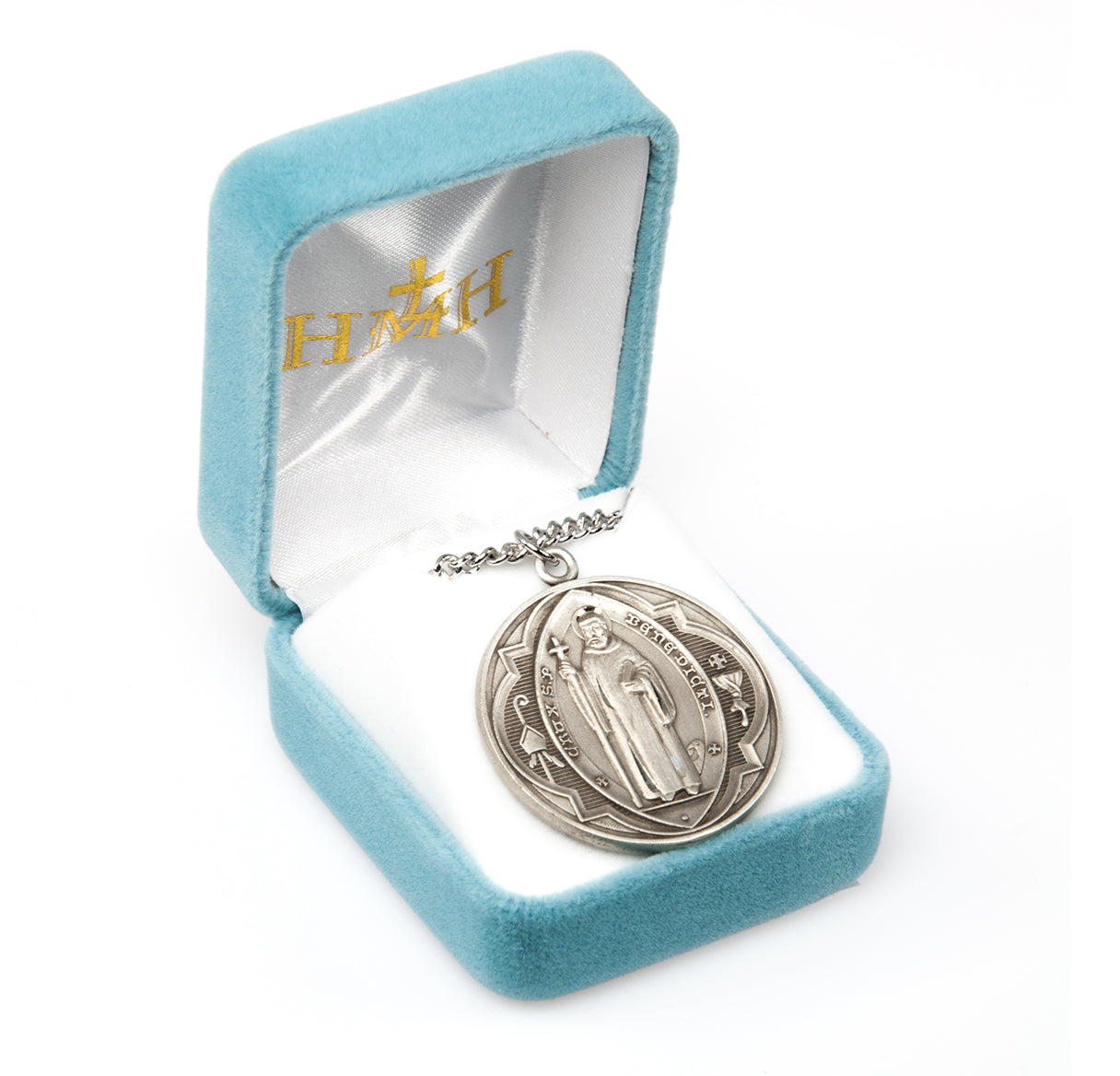 Saint Benedict Round Sterling Silver Medal