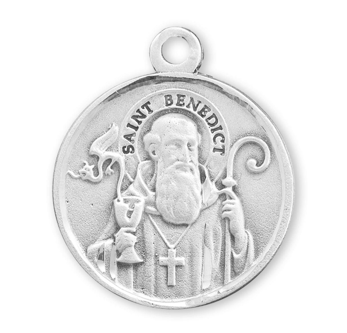 Saint Benedict Round Sterling Silver Medal