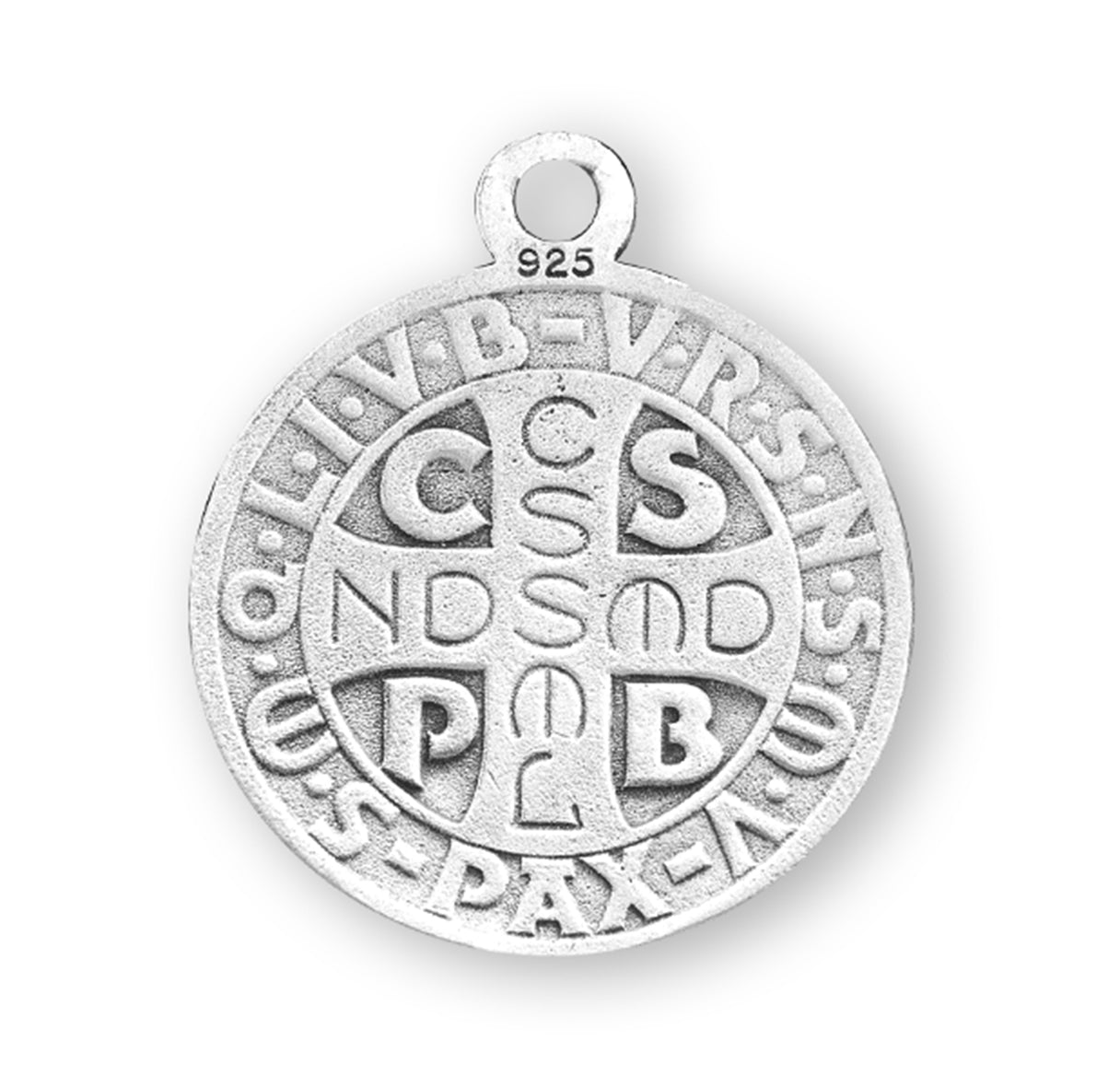 Saint Benedict Round Sterling Silver Medal