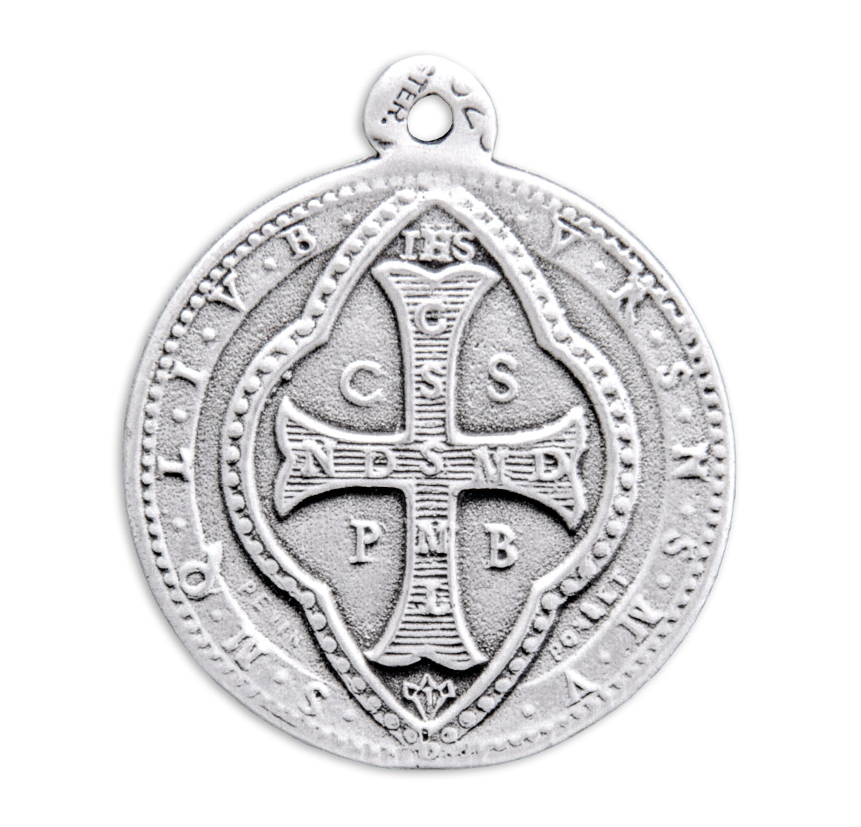 Saint Benedict Round Sterling Silver Medal