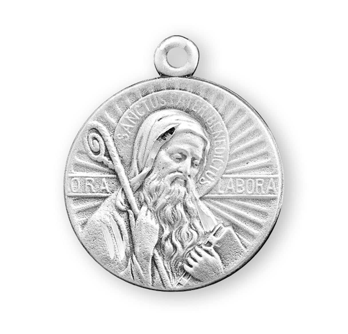 Saint Benedict Round Sterling Silver Medal