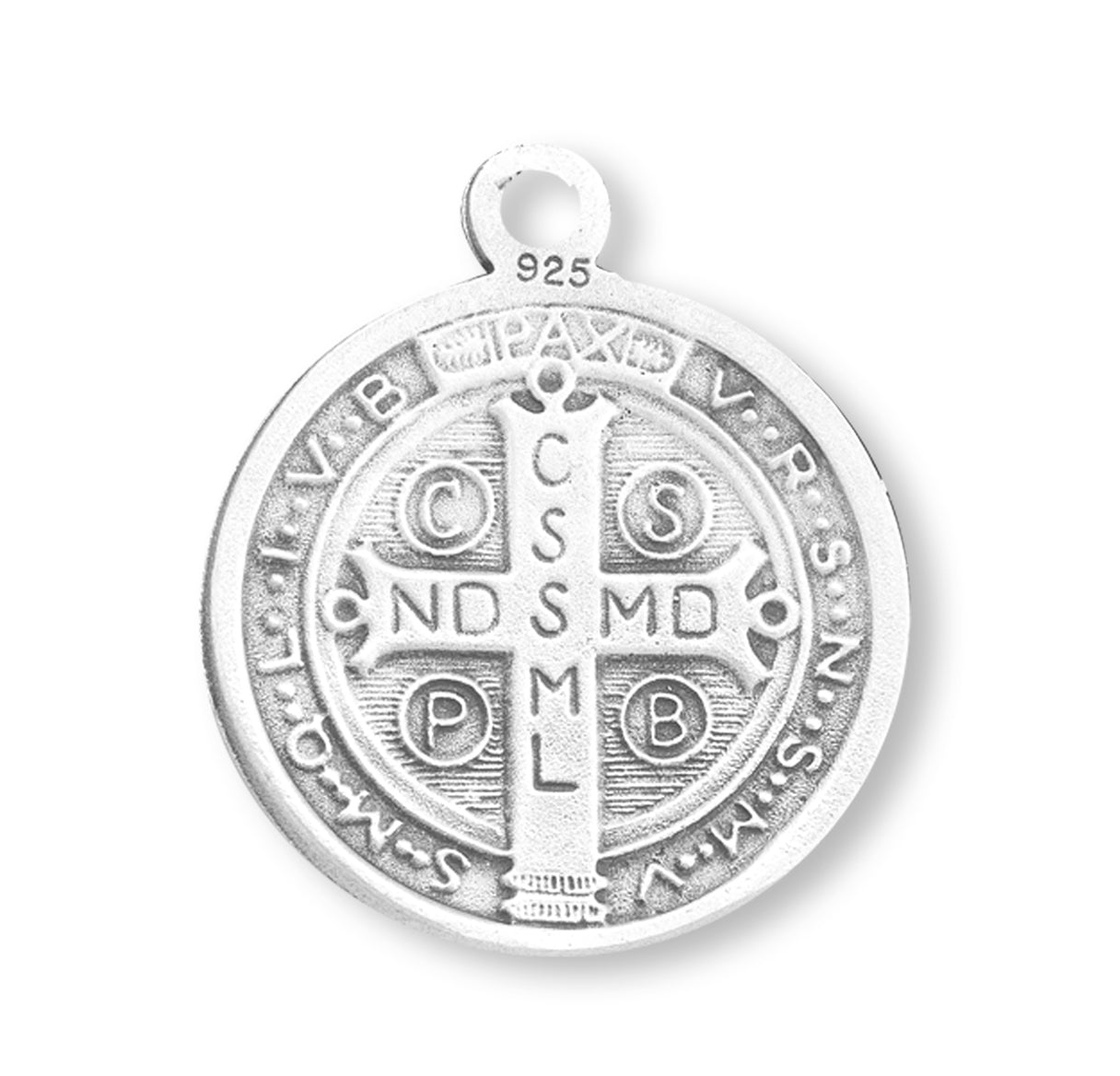 Saint Benedict Round Sterling Silver Medal