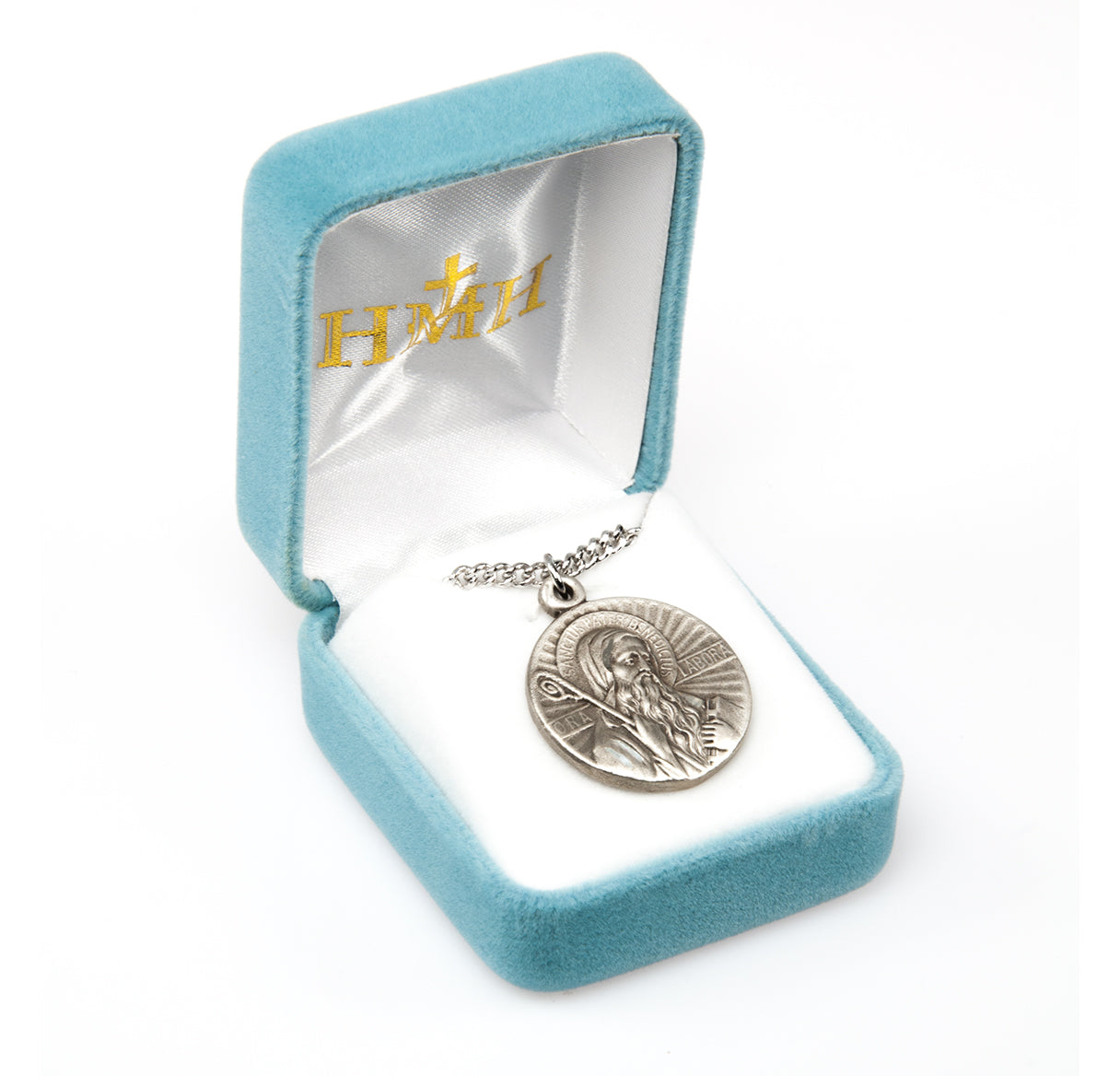 Saint Benedict Round Sterling Silver Medal