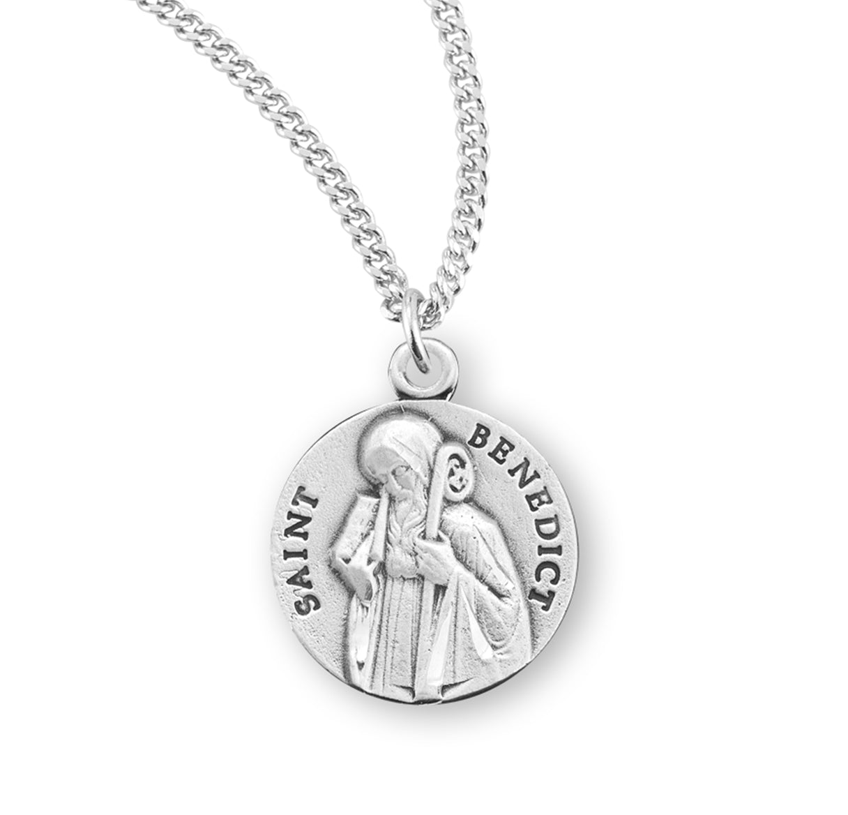 Saint Benedict Round Sterling Silver Medal