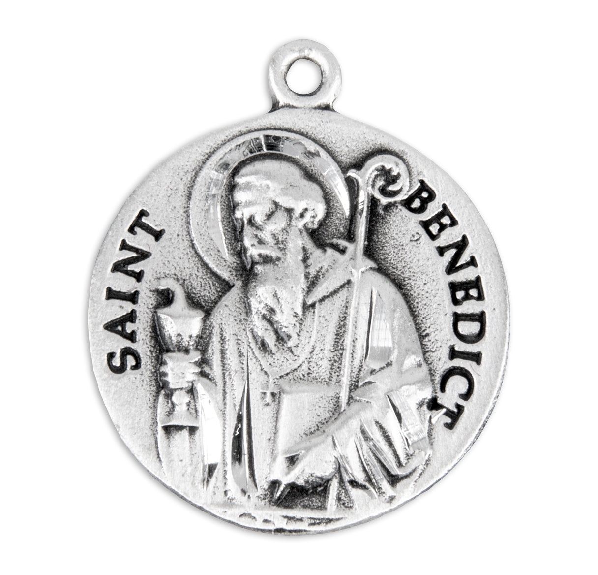 Saint Benedict Round Sterling Silver Medal