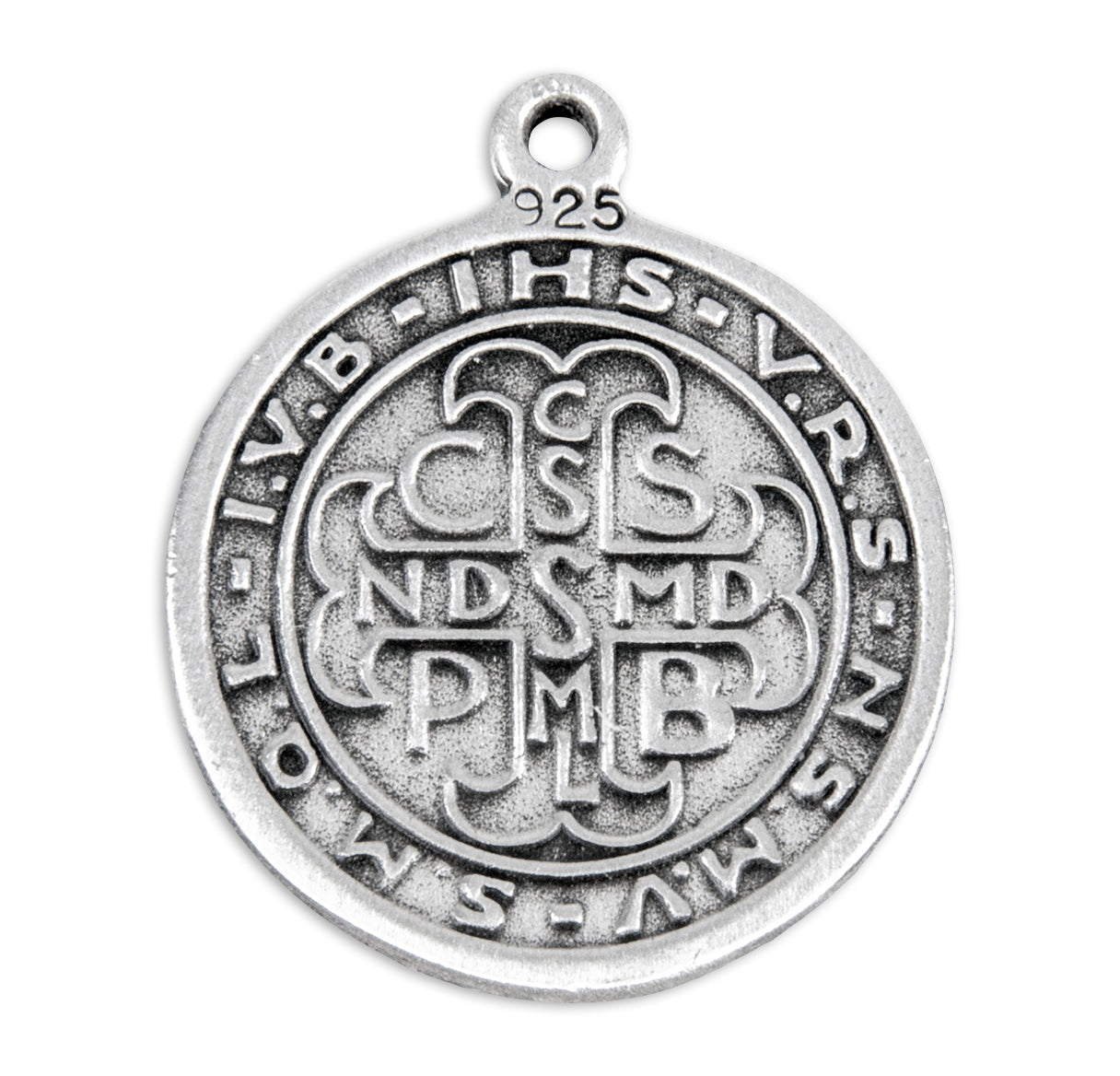 Saint Benedict Round Sterling Silver Medal