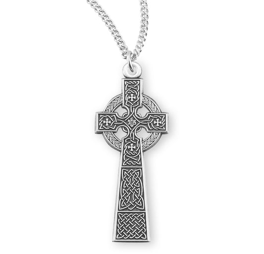 Sterling Silver Irish Celtic cross Pendant