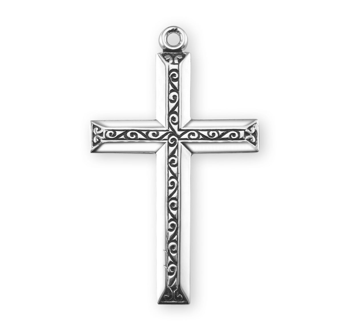 Sterling Silver Black Enameled Cross