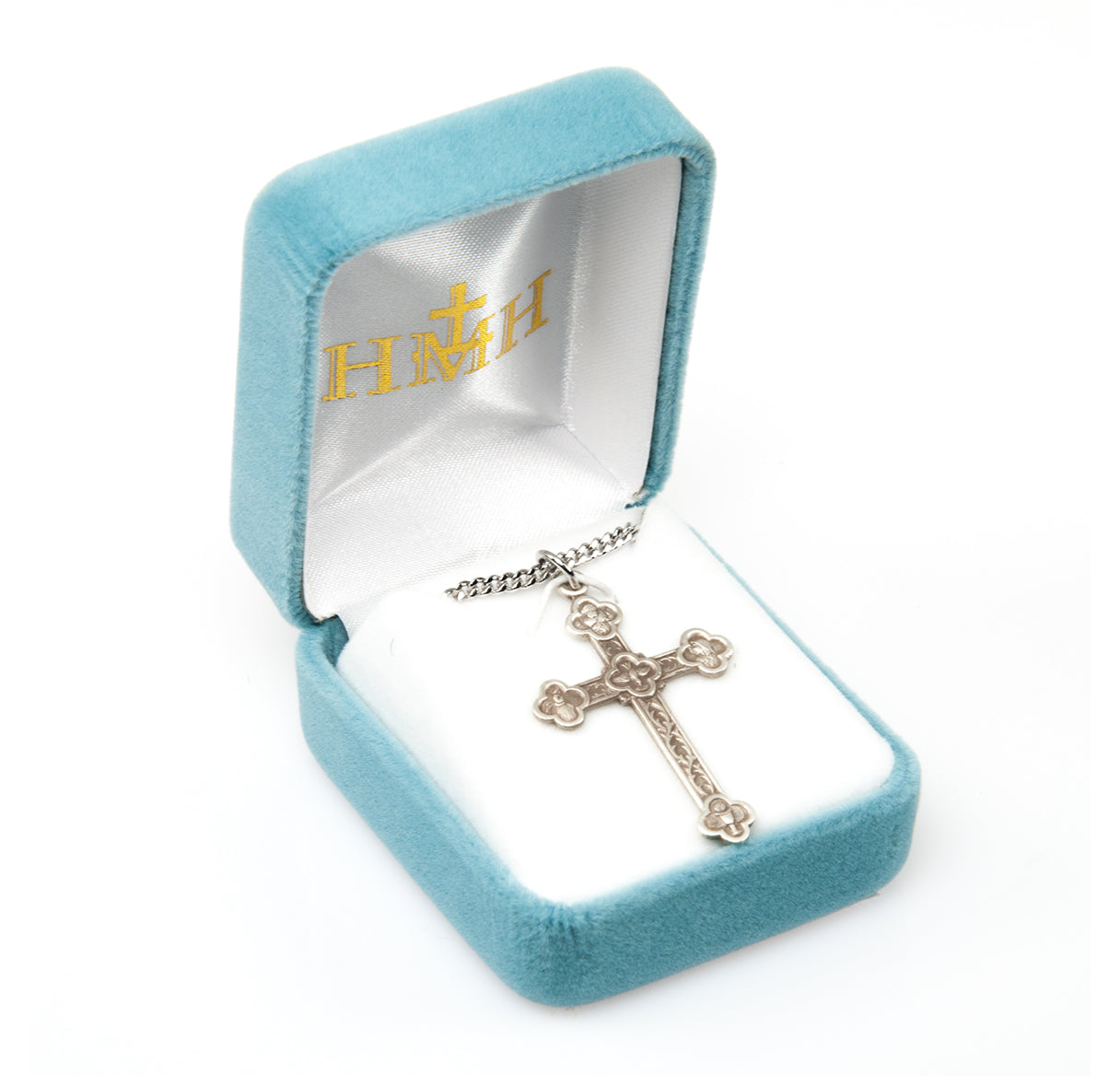 Sterling Silver Vine Pattern Cross