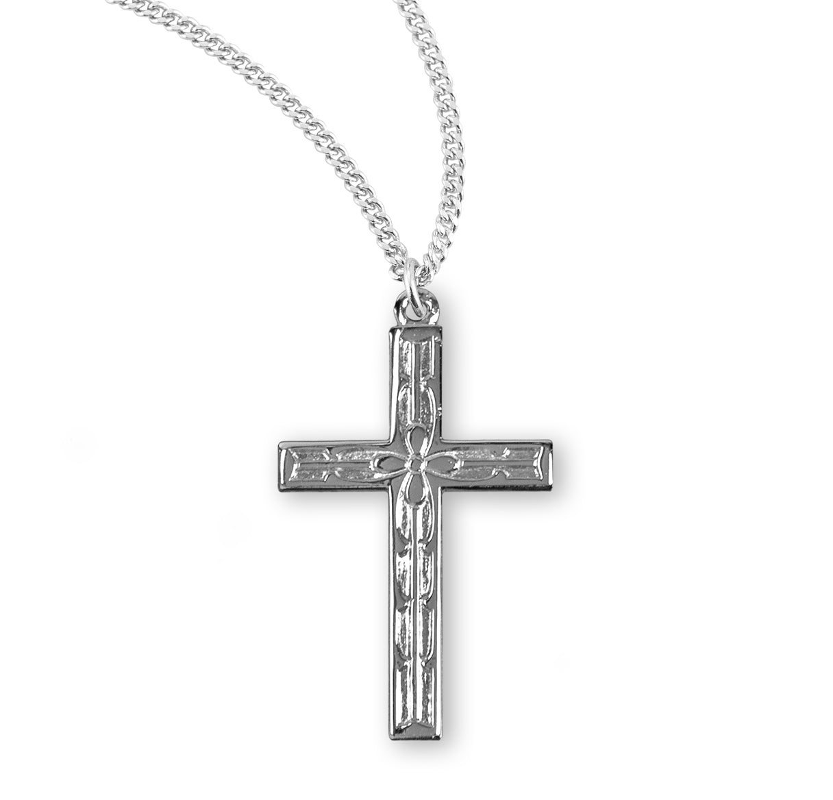 Sterling Silver Scrollwork Design Cross