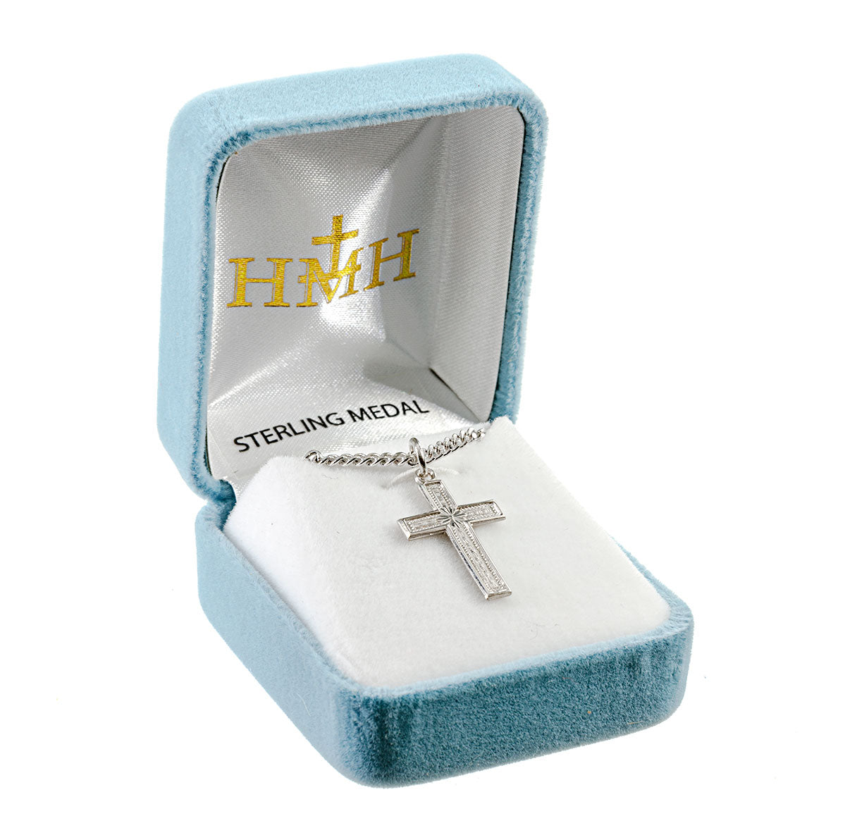 Sterling Silver Etched Cross
