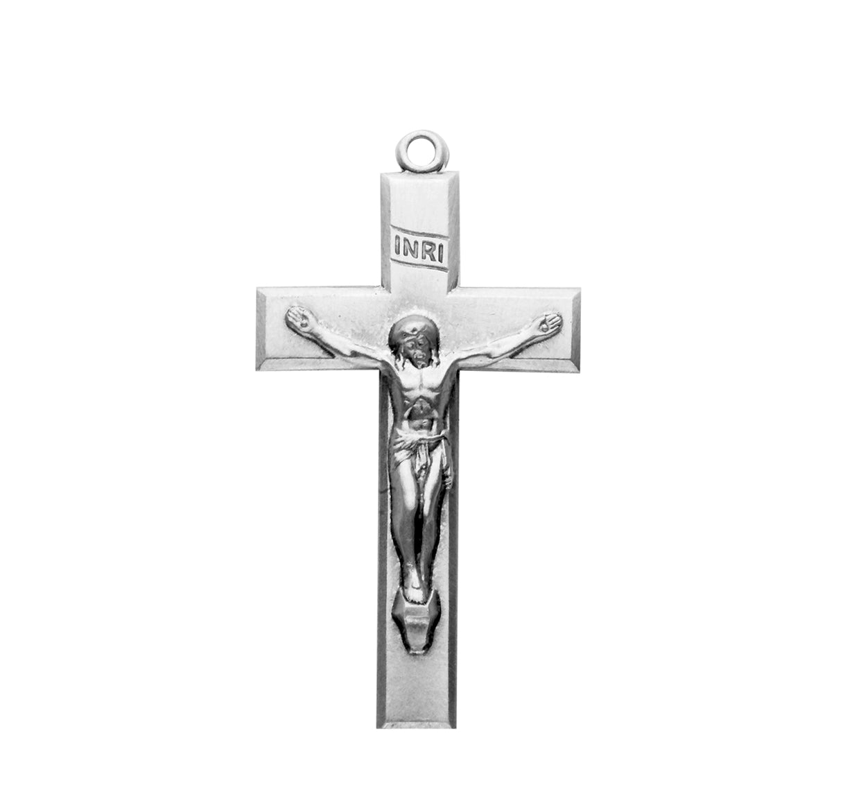 Beveled Edge Sterling Silver Crucifix