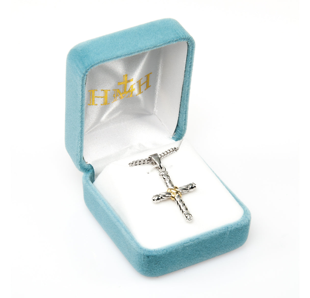 Rope Design Tip Sterling Silver Cross