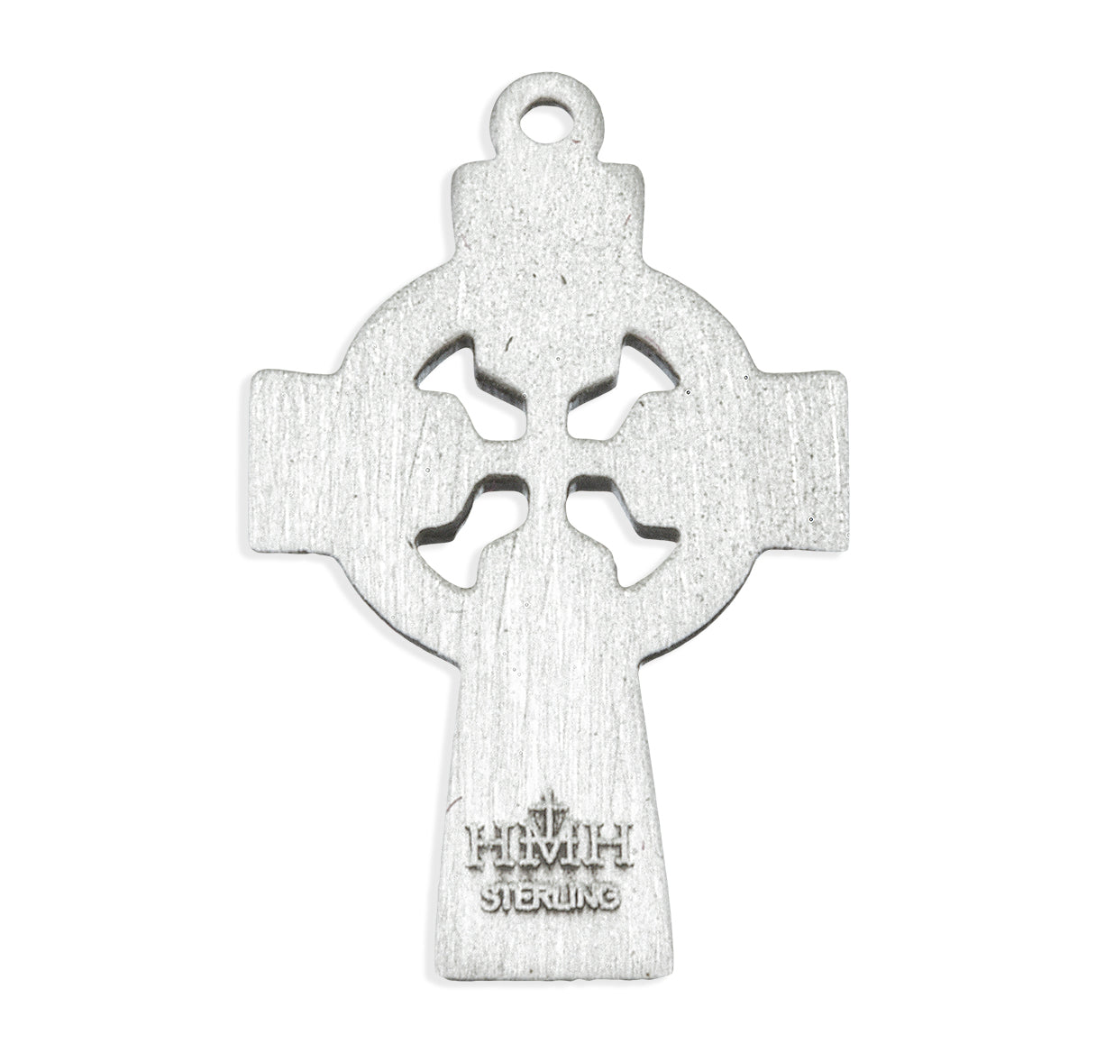 Sterling Silver White Enameled Irish Celtic cross