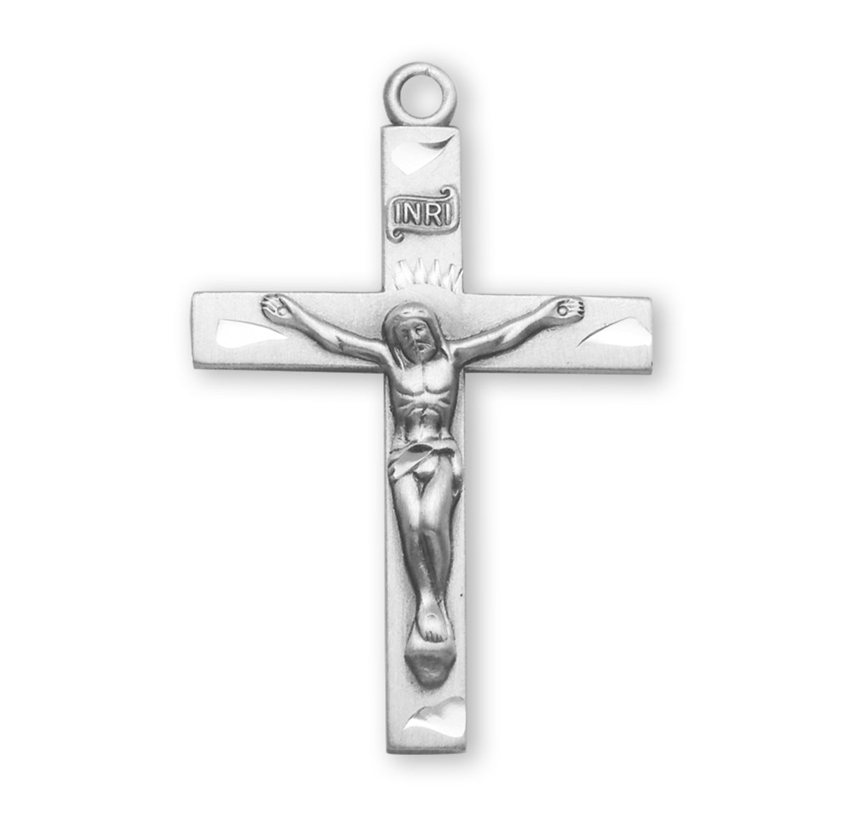 Basic Engraved Sterling Silver Crucifix