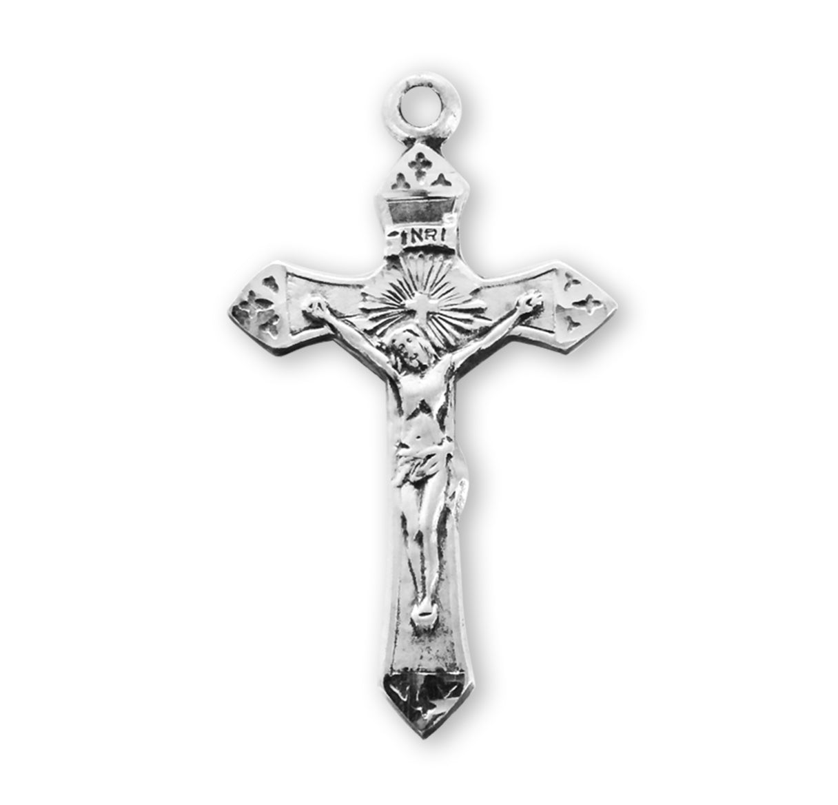 Sunburst Sterling Silver Crucifix