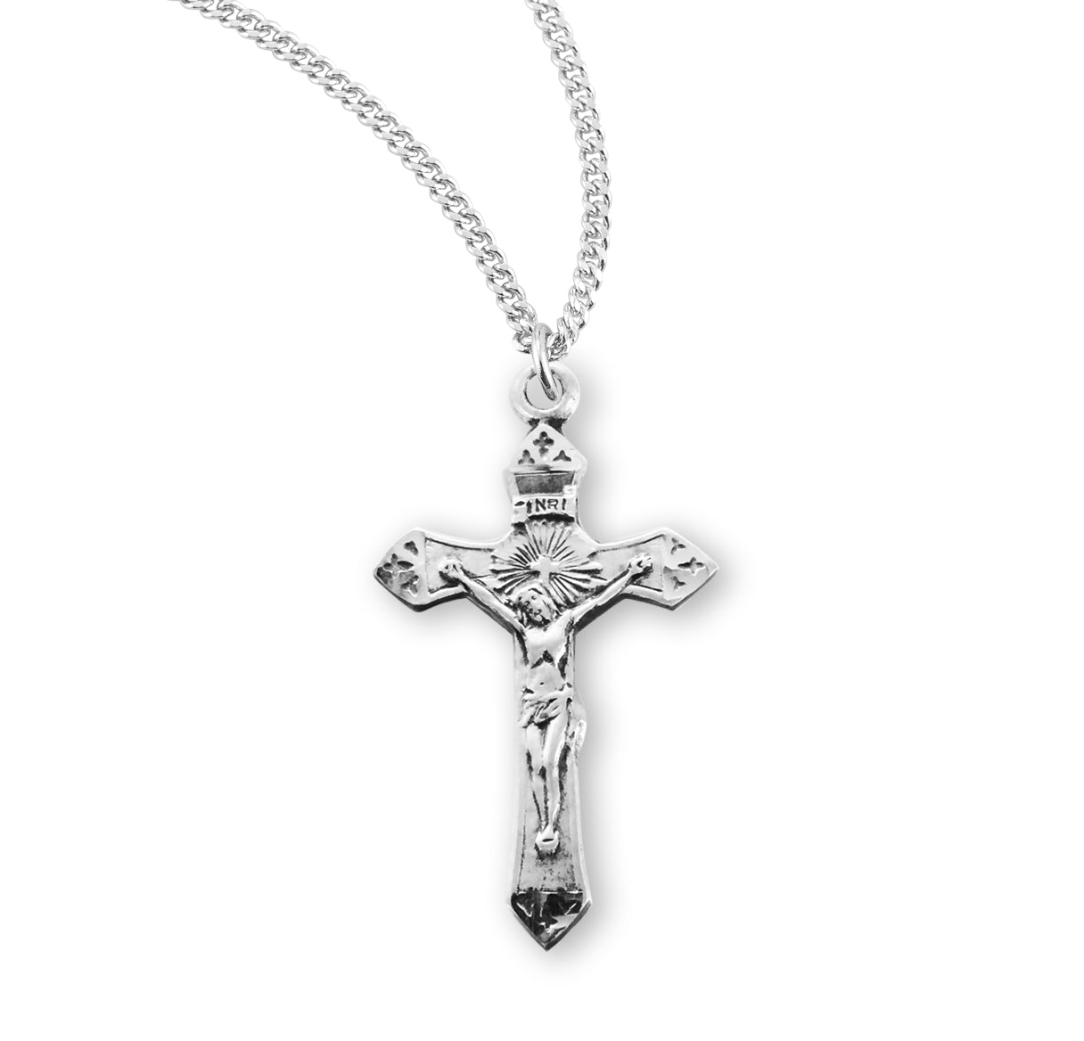 Sunburst Sterling Silver Crucifix