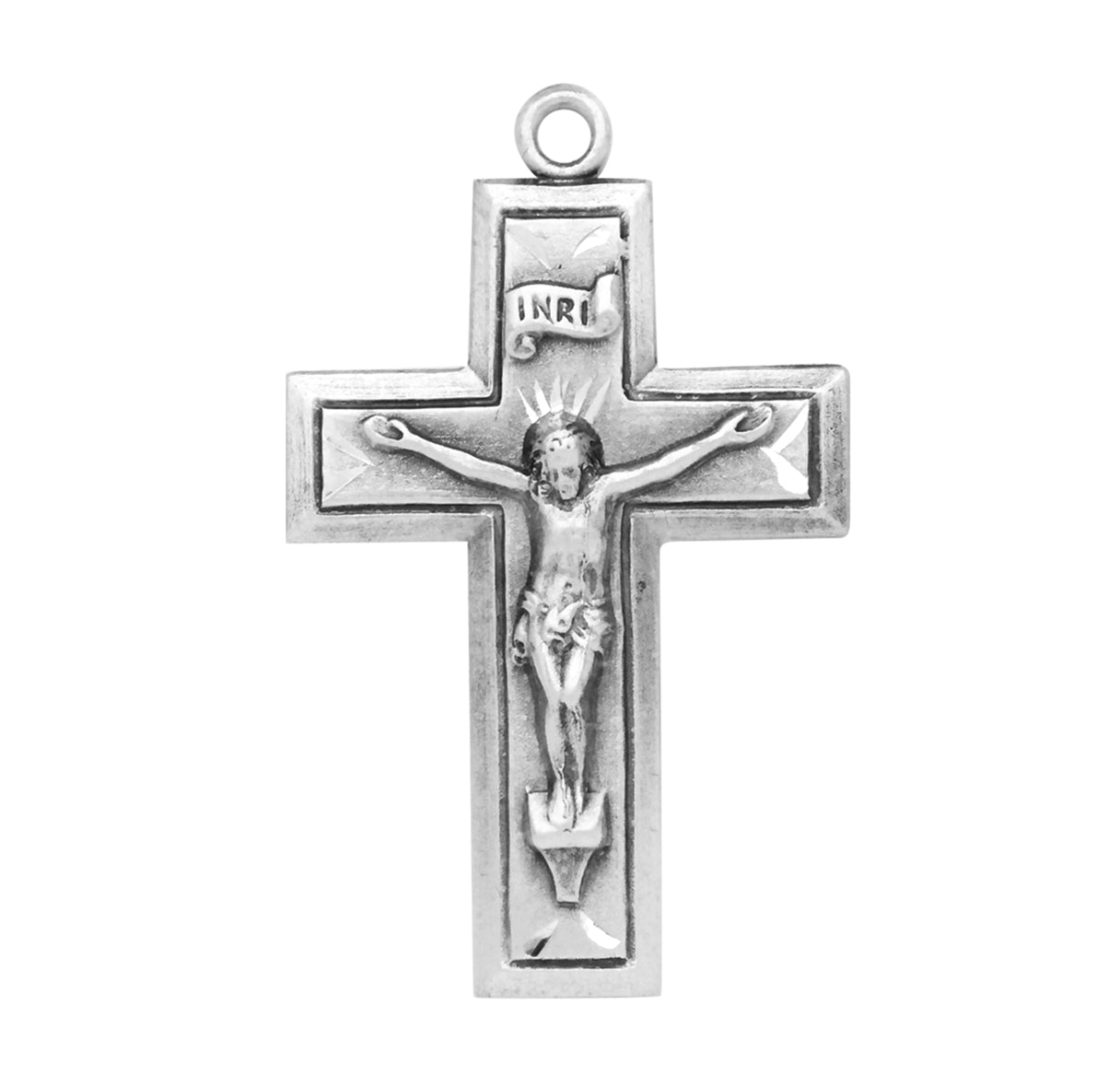 Sterling Silver Engraved Wide Cross Crucifix