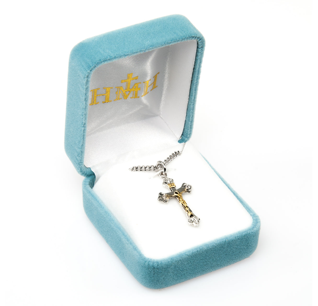 Intricate Lined Sterling Silver Crucifix