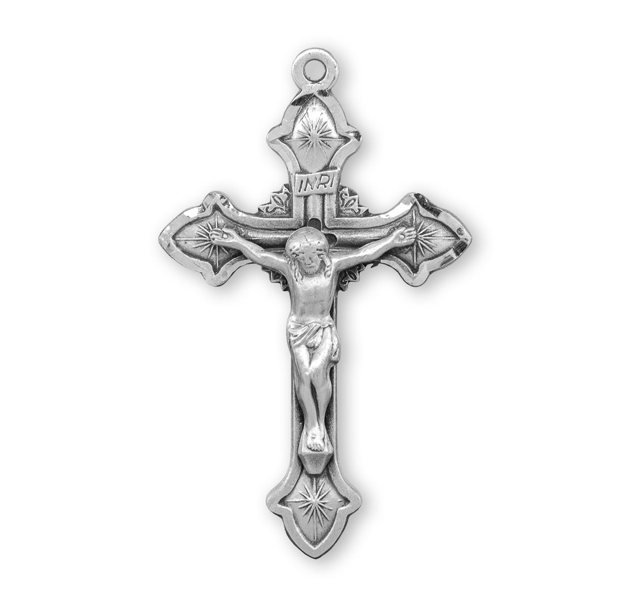 Flared Sterling Silver Crucifix