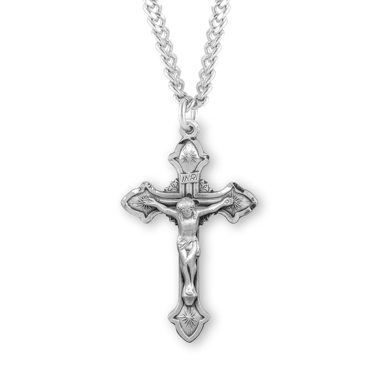 Flared Sterling Silver Crucifix