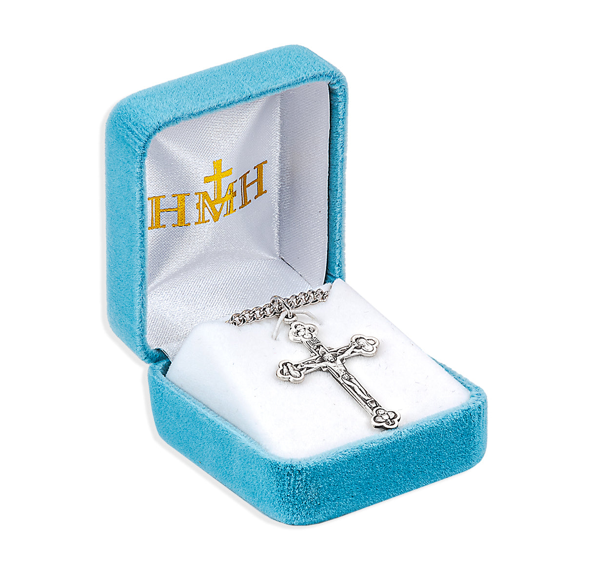 Budded Sterling Silver Crucifix